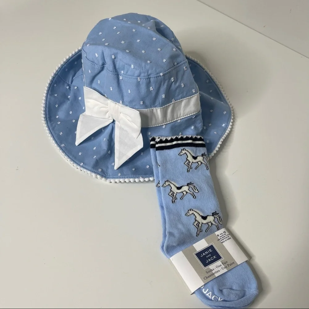 Janie and Jack hat and tights size 6-12 months